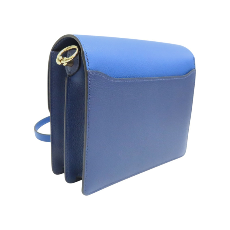 藍色 Evercolor牛皮 Roulis Mini 肩背包 Z刻 金扣【HERMES 愛馬仕】-1