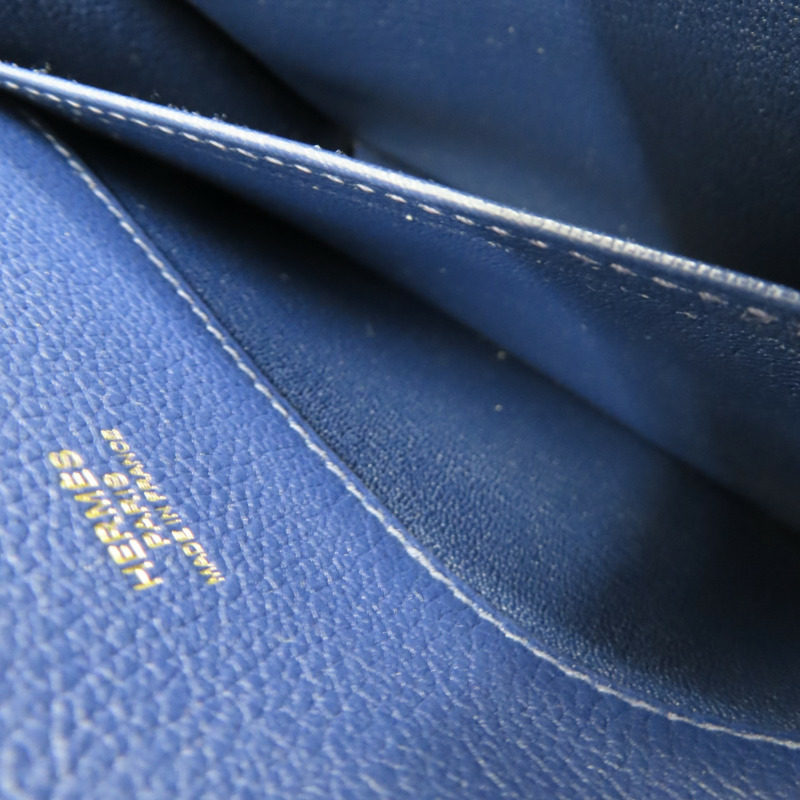 藍色 Evercolor牛皮 Roulis Mini 肩背包 Z刻 金扣【HERMES 愛馬仕】-4