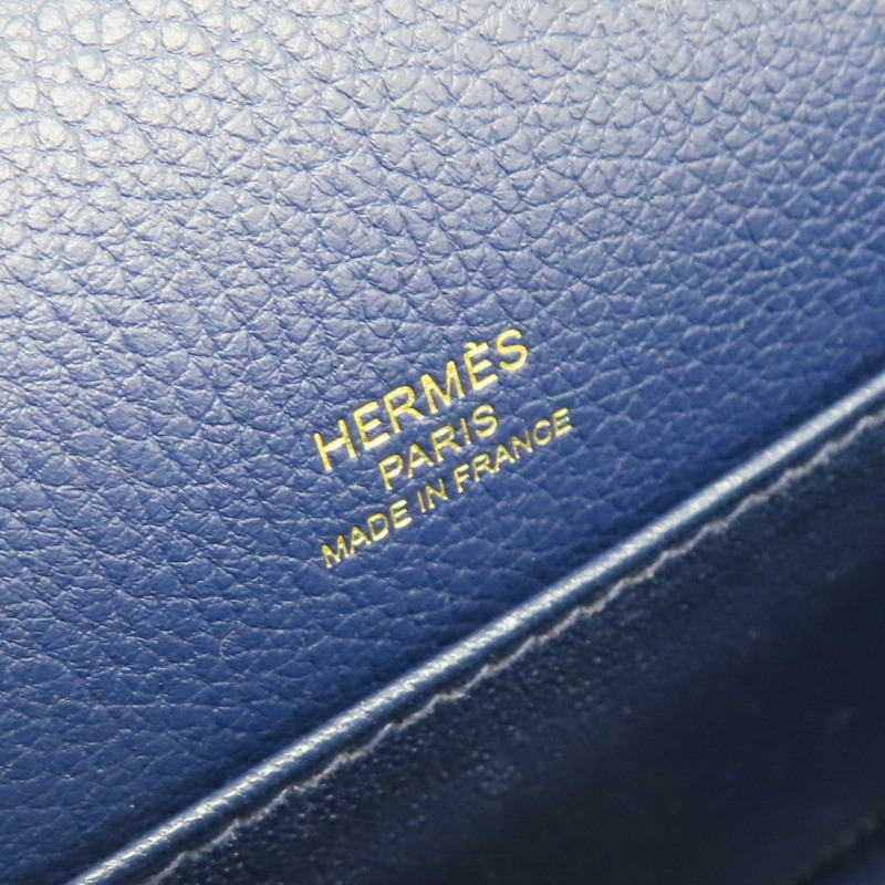 藍色 Evercolor牛皮 Roulis Mini 肩背包 Z刻 金扣【HERMES 愛馬仕】-6
