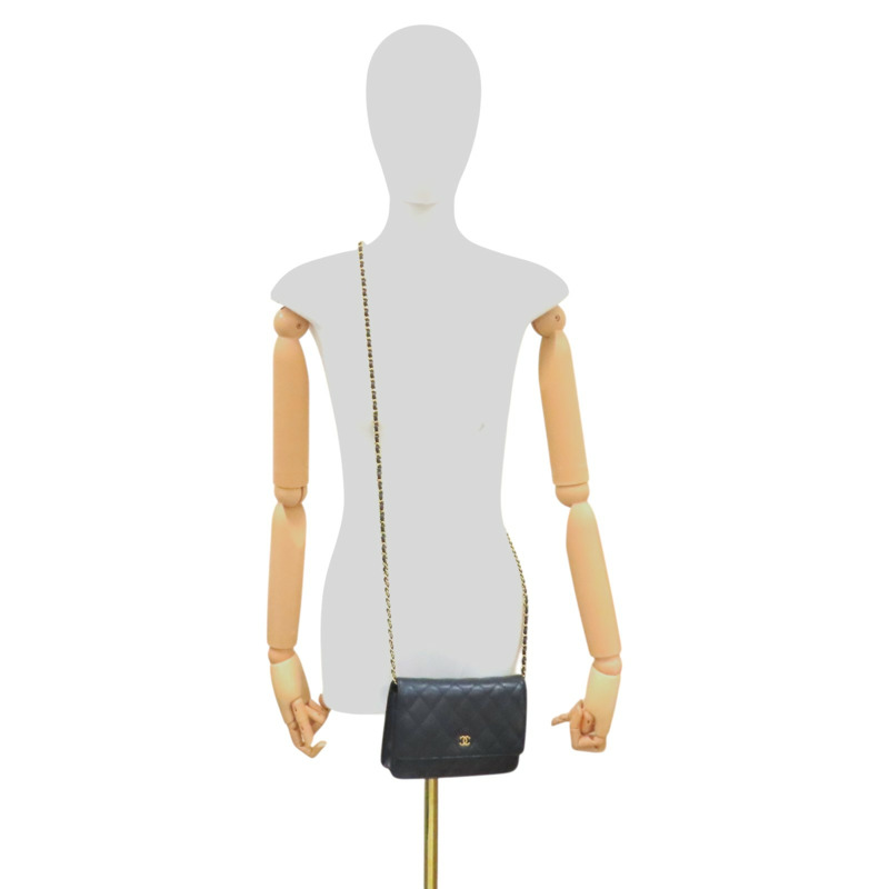 黑色 荔枝紋 牛皮 WOC 肩背包【CHANEL 香奈兒】 A33814-11