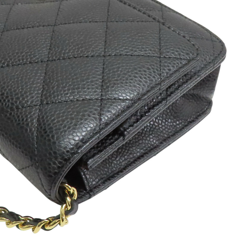 黑色 荔枝紋 牛皮 WOC 肩背包【CHANEL 香奈兒】 A33814-12