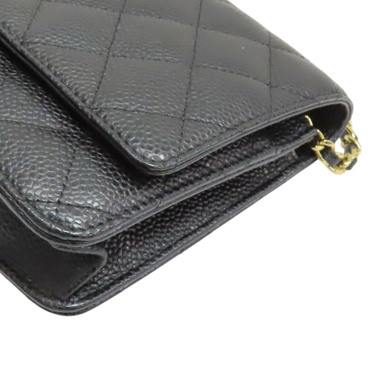 黑色 荔枝紋 牛皮 WOC 肩背包【CHANEL 香奈兒】 A33814-13