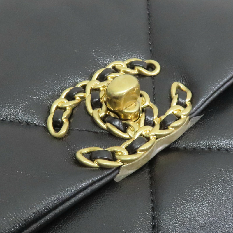 黑色 羊皮 19 Bag 26cm 鍊帶 肩背包【CHANEL 香奈兒】 AS1160-7
