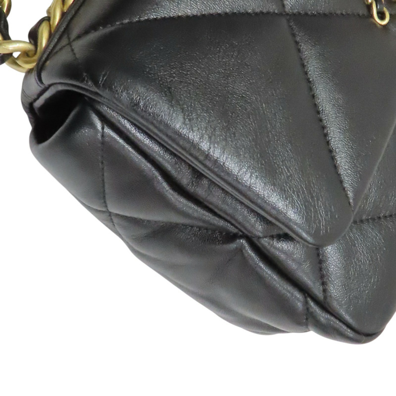 黑色 羊皮 19 Bag 26cm 鍊帶 肩背包【CHANEL 香奈兒】 AS1160-10