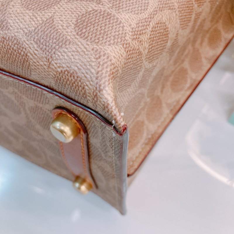 MS0656 Coach 蔻馳經典花紋單肩包包 Willow Signature Tote Canvas Tan-6