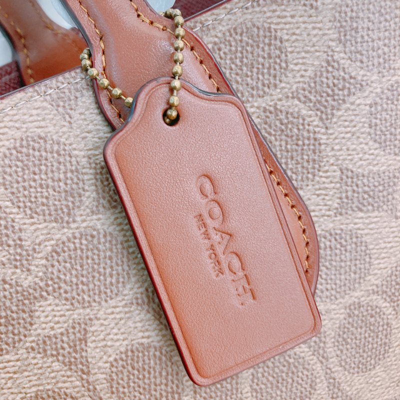 MS0656 Coach 蔻馳經典花紋單肩包包 Willow Signature Tote Canvas Tan-10