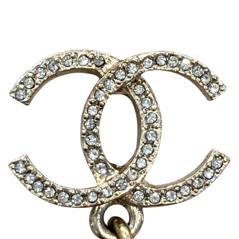 CHANEL 香奈兒 ARRIVAL CRYSTAL PEARL CC EARRINGS 山茶花流蘇水鑽珍珠耳針 合金-5