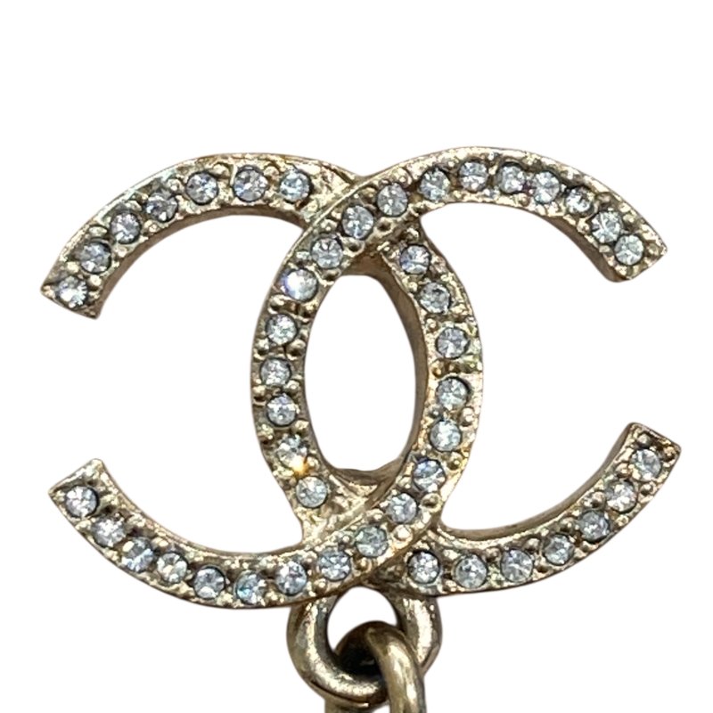 CHANEL 香奈兒 ARRIVAL CRYSTAL PEARL CC EARRINGS 山茶花流蘇水鑽珍珠耳針 合金-6