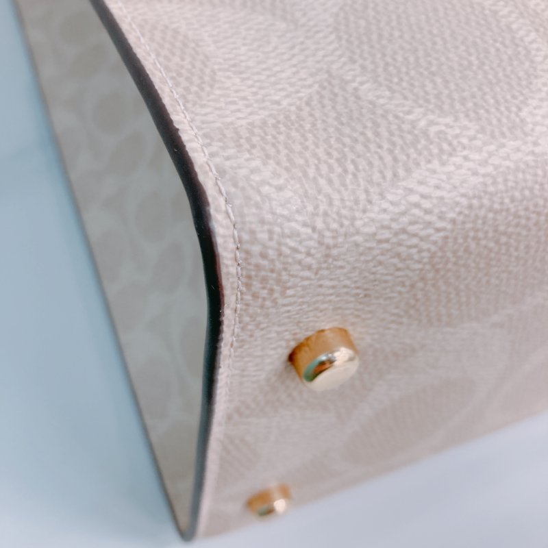 MS0657 Coach 蔻馳經營花紋單肩包包 Maggie Signature Tote Beige-5