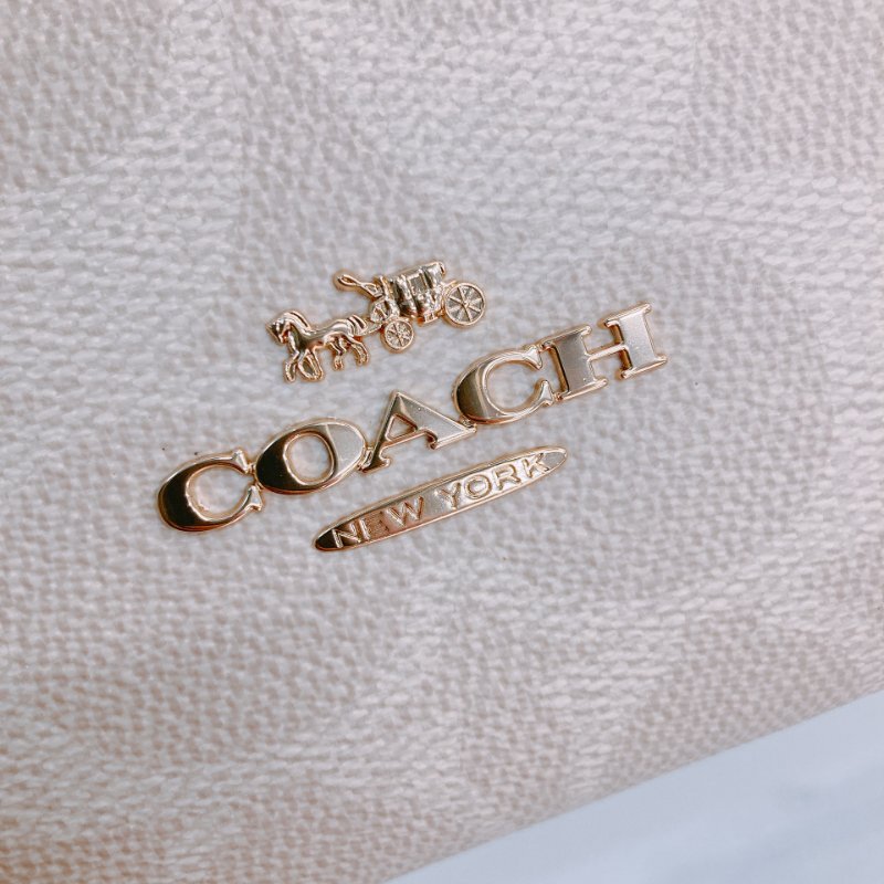 MS0657 Coach 蔻馳經營花紋單肩包包 Maggie Signature Tote Beige-9