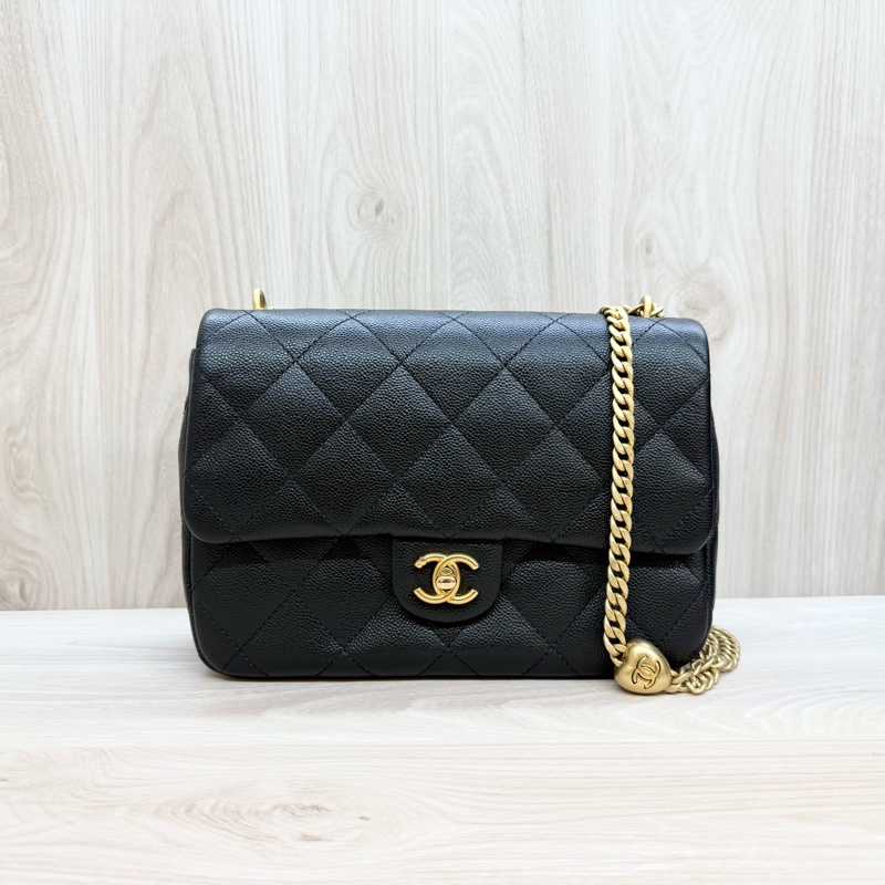 CHANEL✨超美🫶🏼黑荔枝牛皮愛心調節釦包AS3921-2