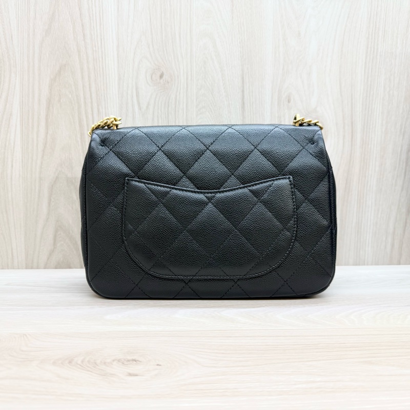 CHANEL✨超美🫶🏼黑荔枝牛皮愛心調節釦包AS3921-4