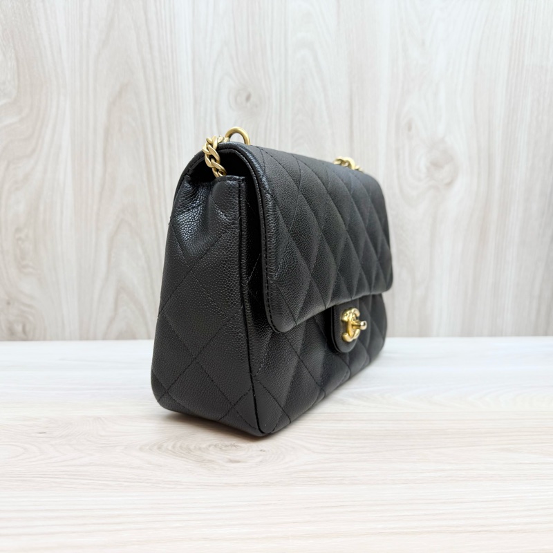 CHANEL✨超美🫶🏼黑荔枝牛皮愛心調節釦包AS3921-6