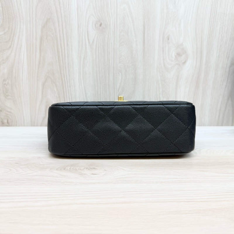 CHANEL✨超美🫶🏼黑荔枝牛皮愛心調節釦包AS3921-7