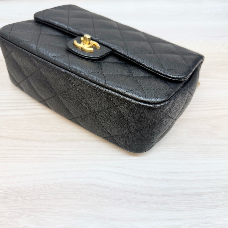 CHANEL✨超美🫶🏼黑荔枝牛皮愛心調節釦包AS3921-8