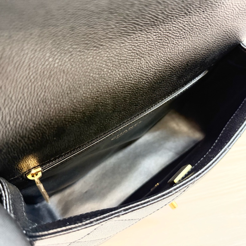 CHANEL✨超美🫶🏼黑荔枝牛皮愛心調節釦包AS3921-13