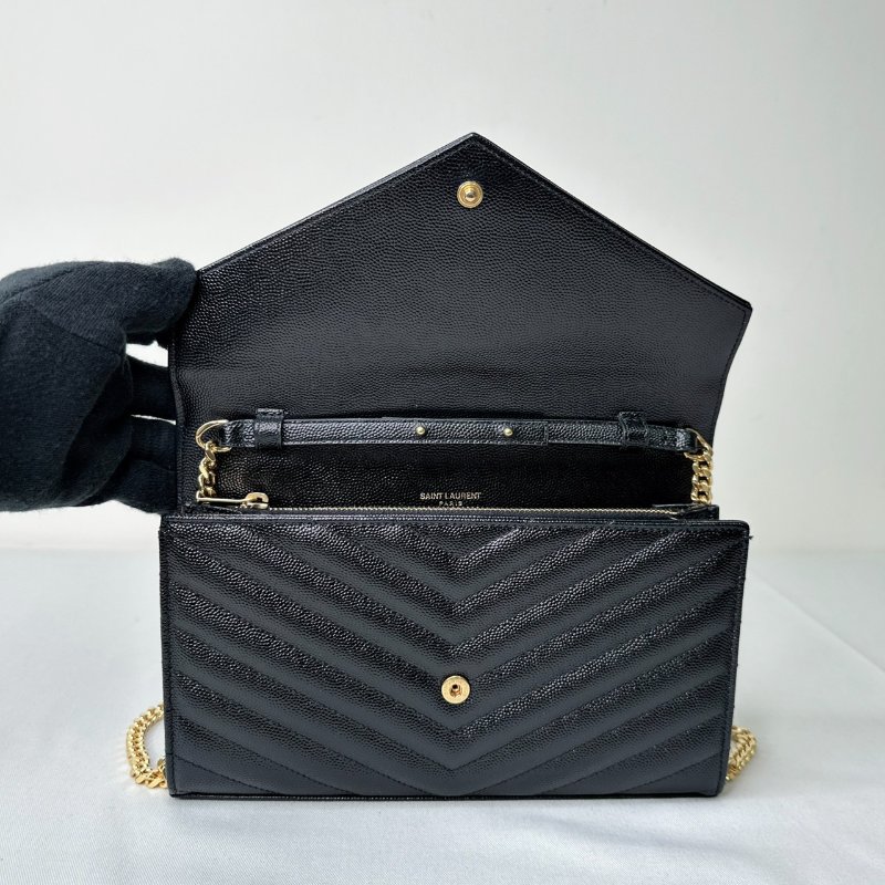 YSL 黑金信封woc鏈帶包-6