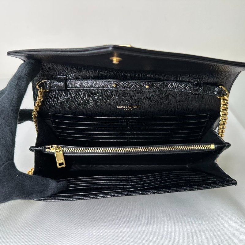 YSL 黑金信封woc鏈帶包-7