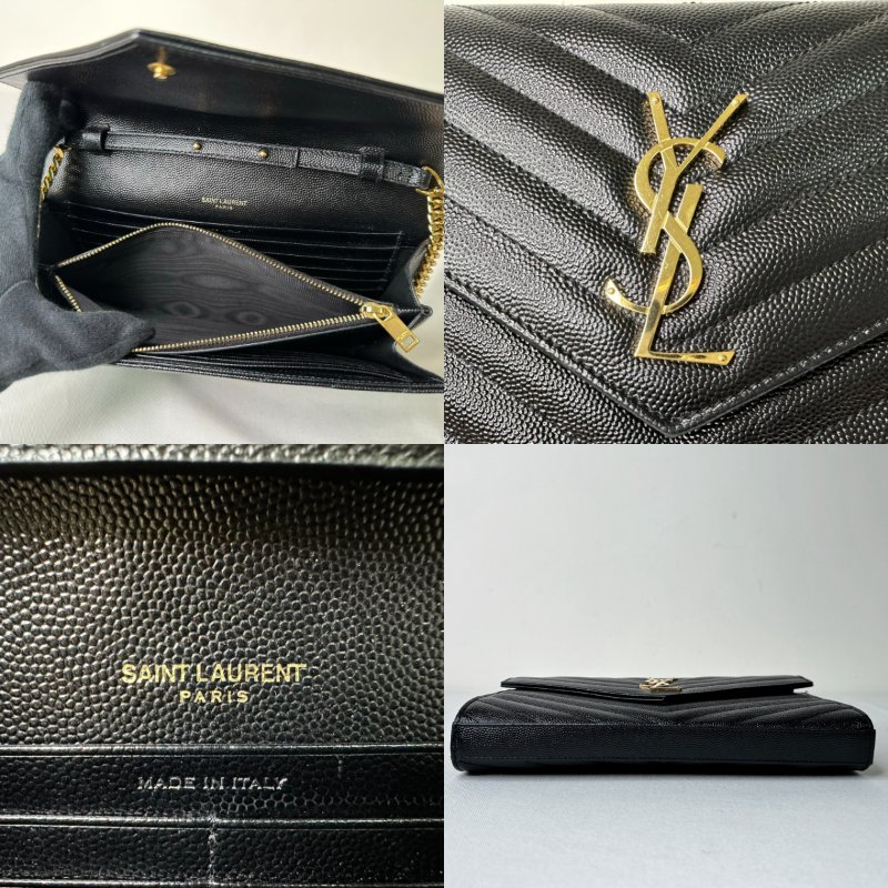 YSL 黑金信封woc鏈帶包-8
