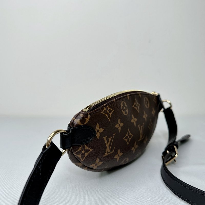 LV Keepit老花橢圓胸包斜背包-6