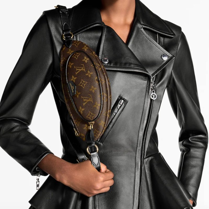 LV Keepit老花橢圓胸包斜背包-0