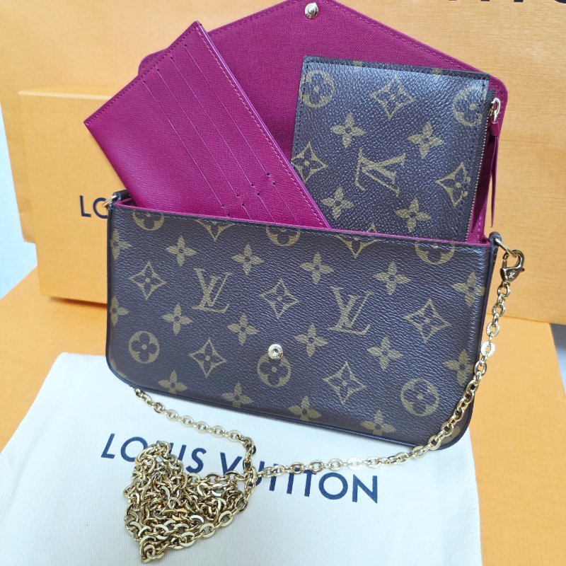 母親節禮物精選降價 近新芯片款 LV原信封式 3合1 鏈條包 /法國製/LV原廠盒、LV原廠防塵套,LV原廠紙袋-0