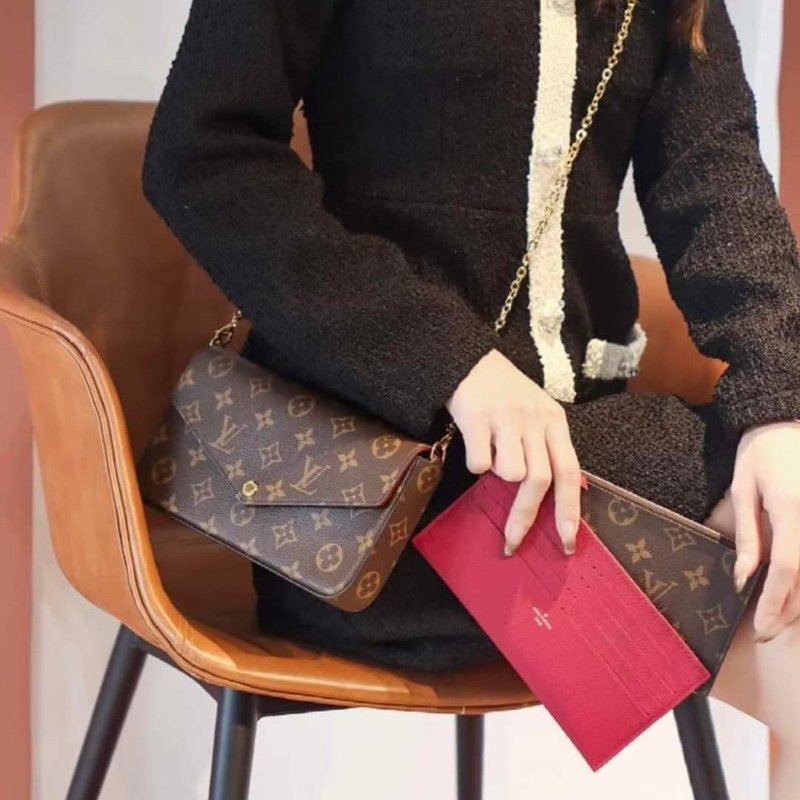 母親節禮物精選降價 近新芯片款 LV原信封式 3合1 鏈條包 /法國製/LV原廠盒、LV原廠防塵套,LV原廠紙袋-4