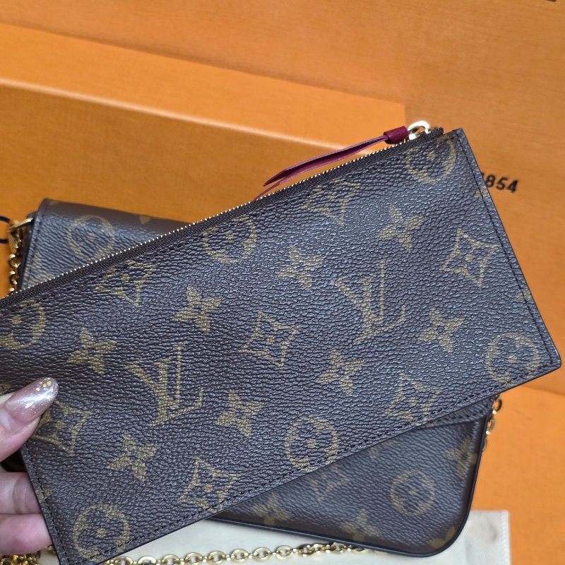 母親節禮物精選降價 近新芯片款 LV原信封式 3合1 鏈條包 /法國製/LV原廠盒、LV原廠防塵套,LV原廠紙袋-17