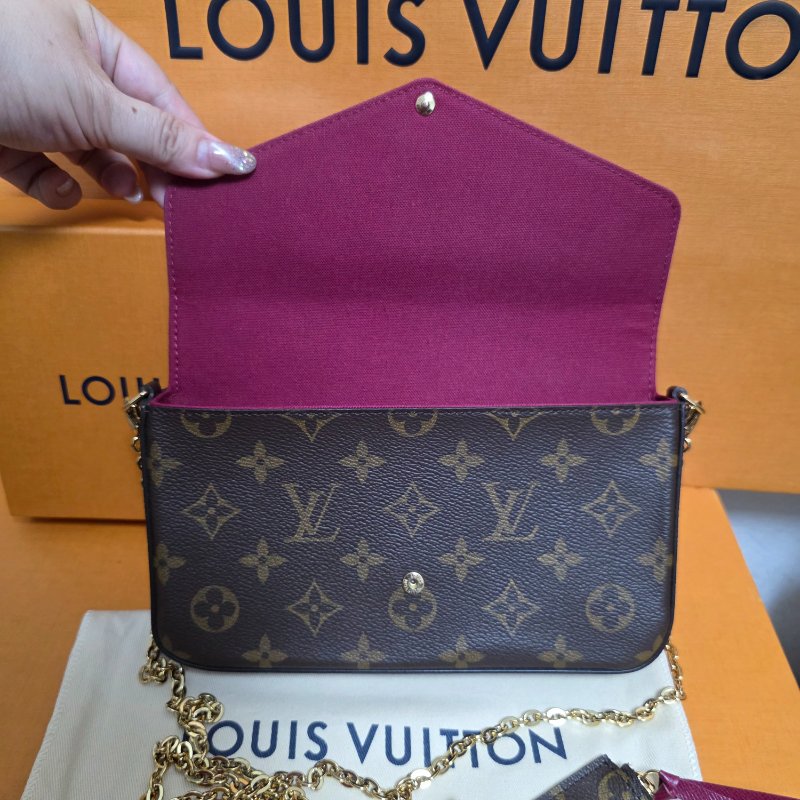 母親節禮物精選降價 近新芯片款 LV原信封式 3合1 鏈條包 /法國製/LV原廠盒、LV原廠防塵套,LV原廠紙袋-28