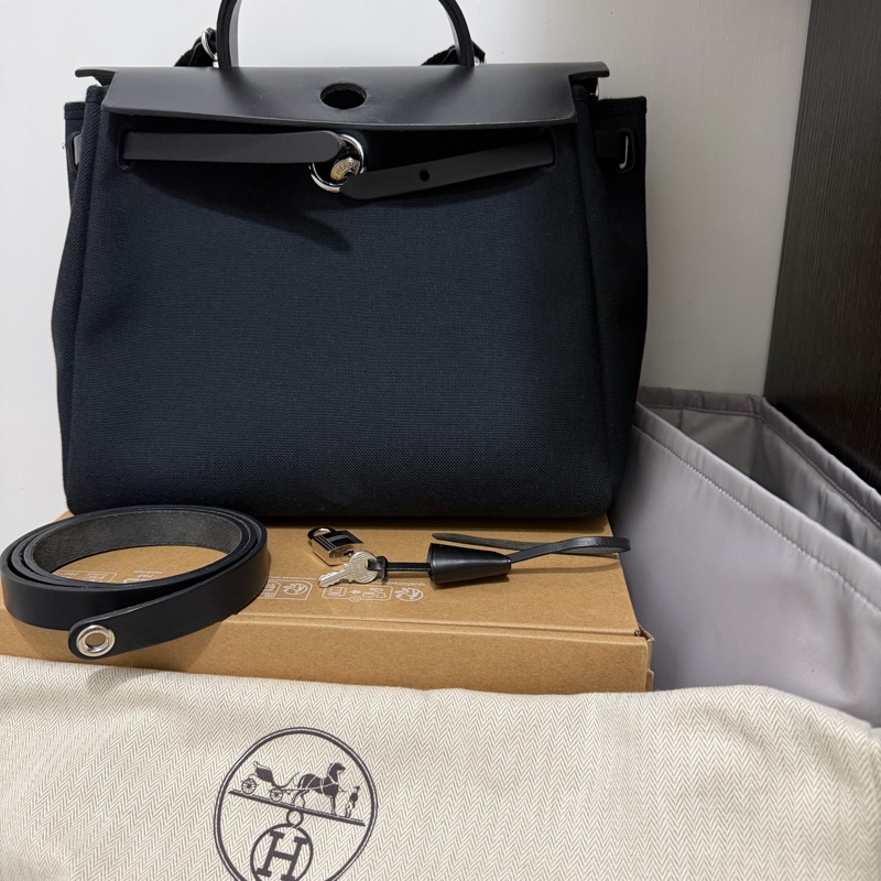 Hermès Herbag 31黑銀-12
