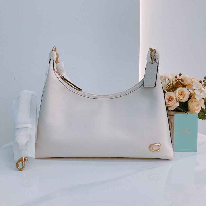 MS0659 Coach 蔻馳 腋下 兩用 包包 牛皮 月光色 Juliet Shoulder Bag Calfskin Moonlight-0