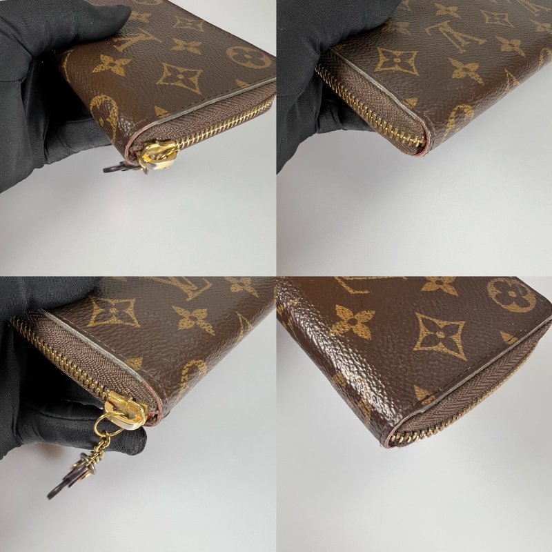 LV M64201 老花ㄇ拉長夾粉紅 小花吊墜-9