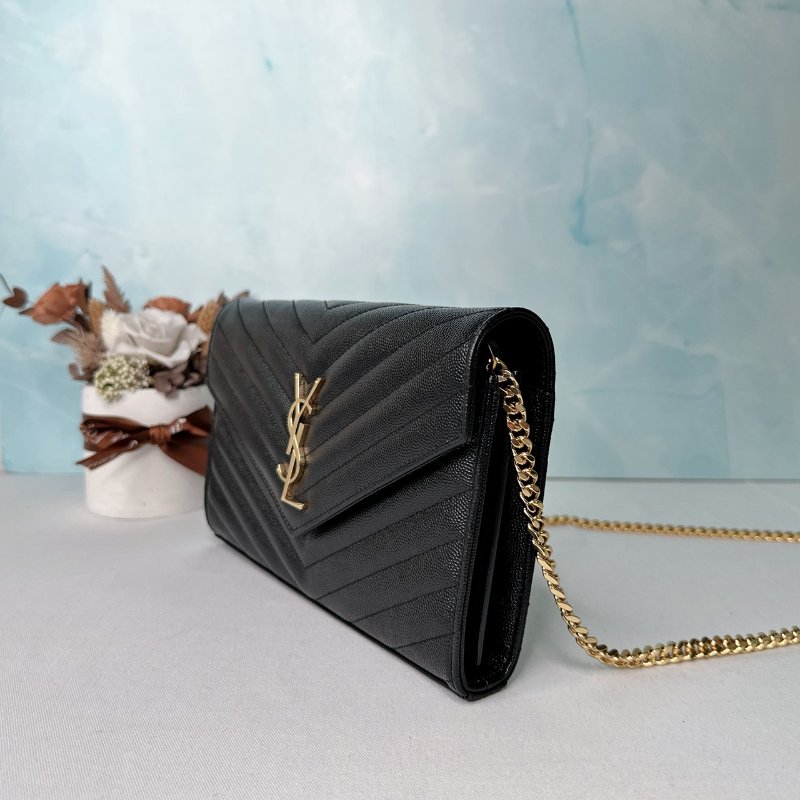 YSL 經典黑金信封woc鏈帶包-2