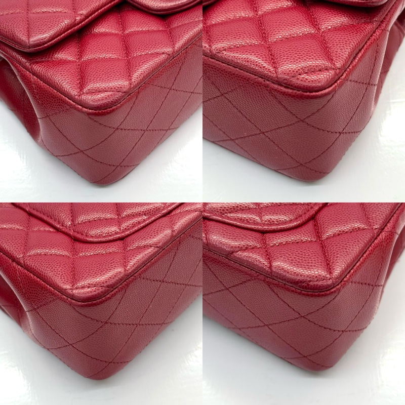 CHANEL 香奈兒 紅色荔枝紋斜背包 20CM MINI RECTANGLE FLAP A69900-4