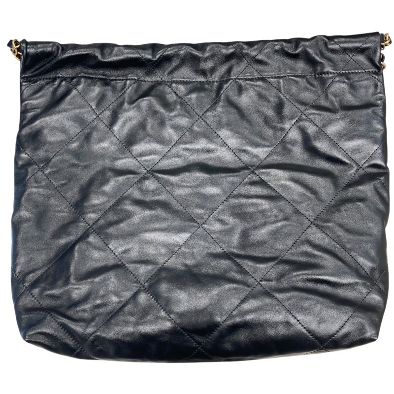 CHANEL 香奈兒 22 HANDBAG 亮面小牛皮 黑色 金釦-2