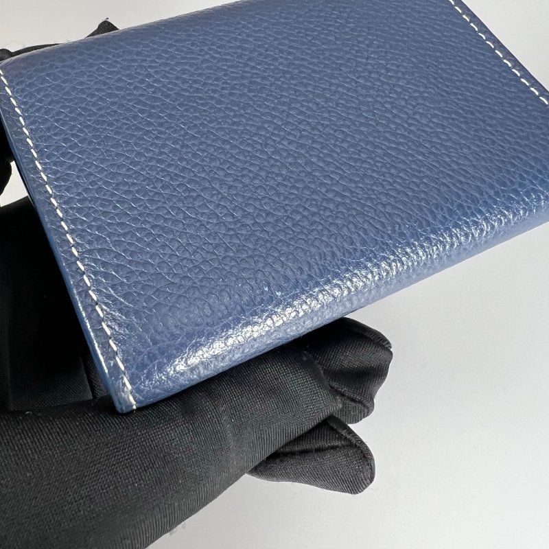 YSL 459784 藍色三折短夾-10