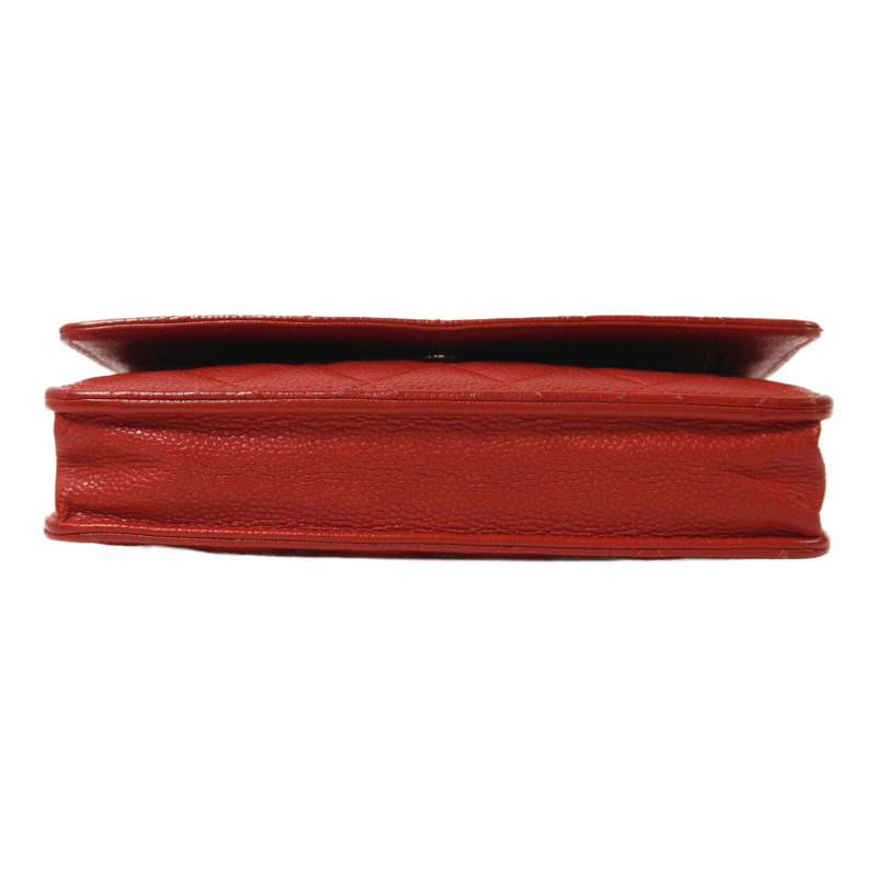 CHANEL 牛皮皮革Wallet On Chain銀扣鏈帶肩背袋-3