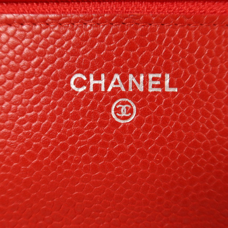 CHANEL 牛皮皮革Wallet On Chain銀扣鏈帶肩背袋-5