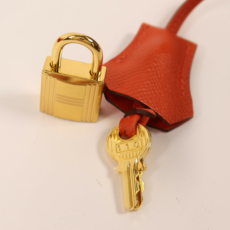 HERMES Epsom皮革Bolide 27金扣手挽肩背兩用袋Capucine-9