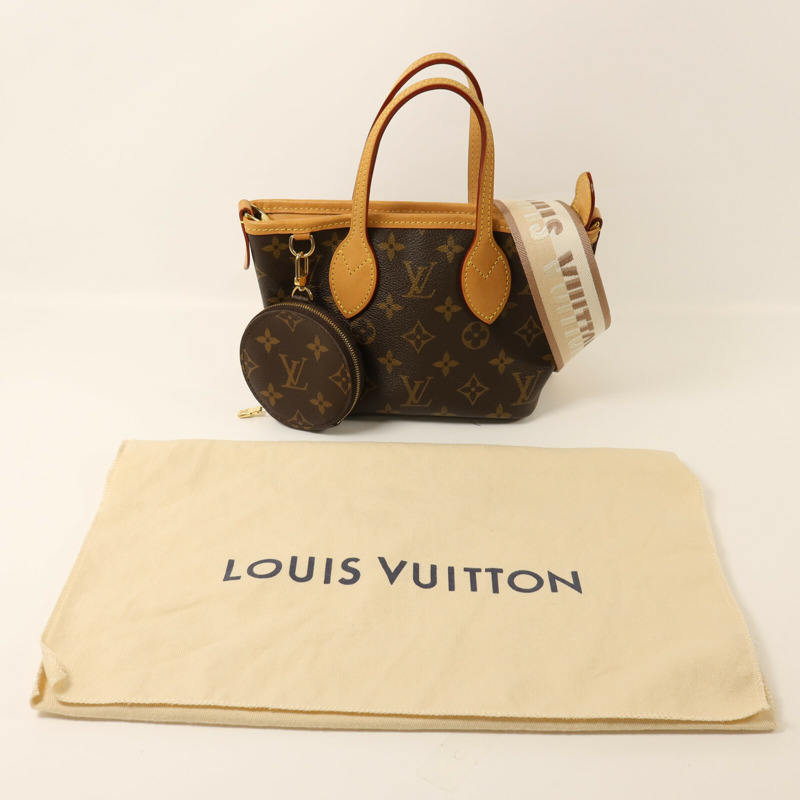 LOUIS VUITTON Monogram Neverfull BB金扣手挽肩背兩用袋-8