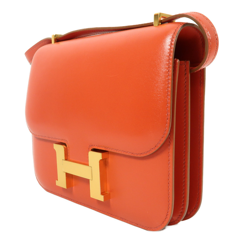 HERMES Tadelakt皮革Constance Mini肩背袋Sanguine-2