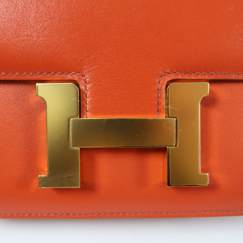 HERMES Tadelakt皮革Constance Mini肩背袋Sanguine-6