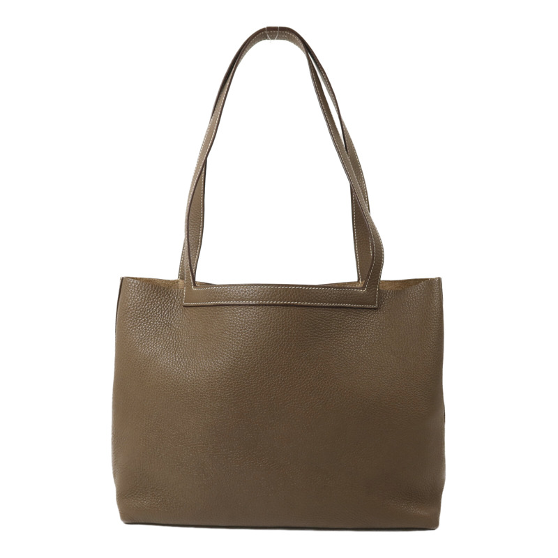 HERMES Clemence皮革Cabasellier 31手挽袋Etoupe-1