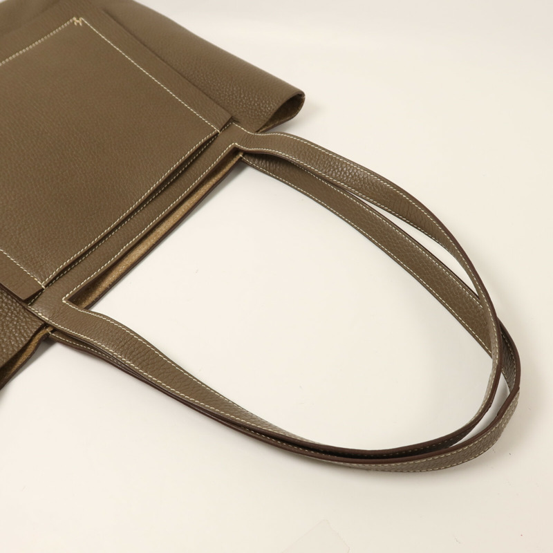 HERMES Clemence皮革Cabasellier 31手挽袋Etoupe-4