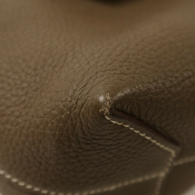 HERMES Clemence皮革Cabasellier 31手挽袋Etoupe-6