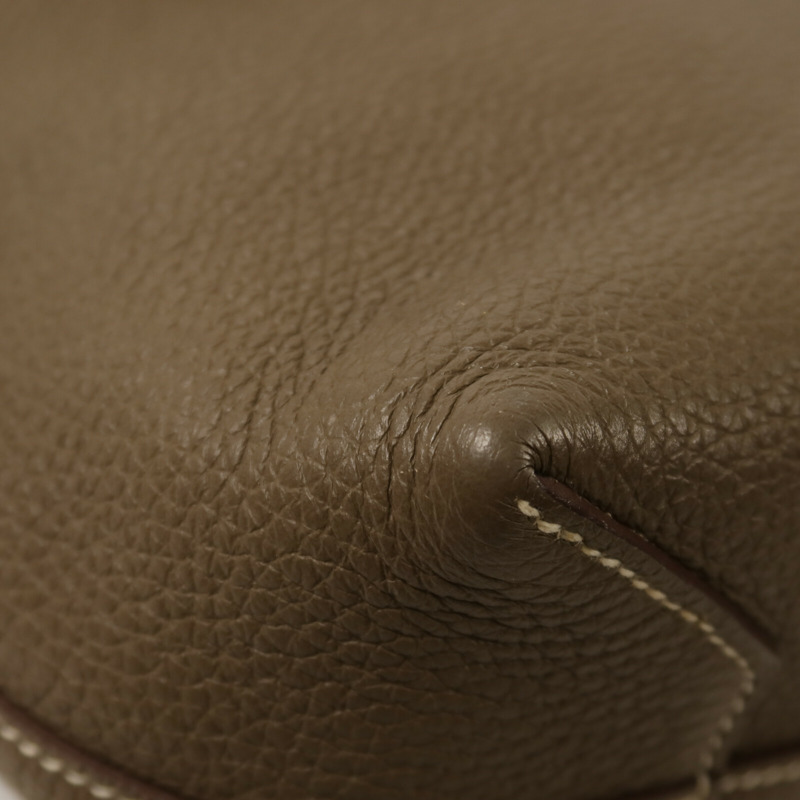 HERMES Clemence皮革Cabasellier 31手挽袋Etoupe-8