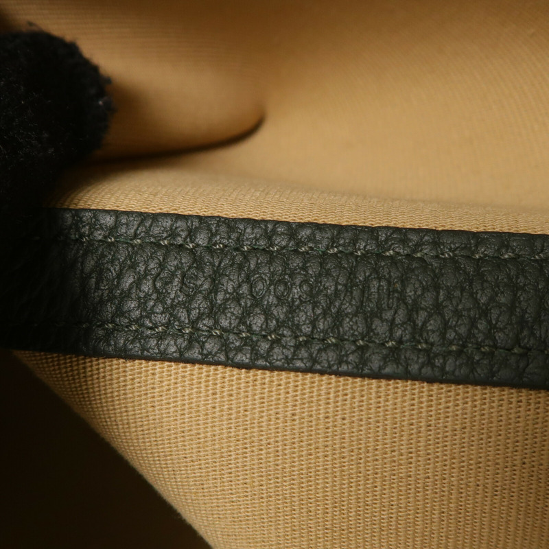 HERMES 帆布GardenParty PM銀扣手挽袋Vert Amande/Trench-6