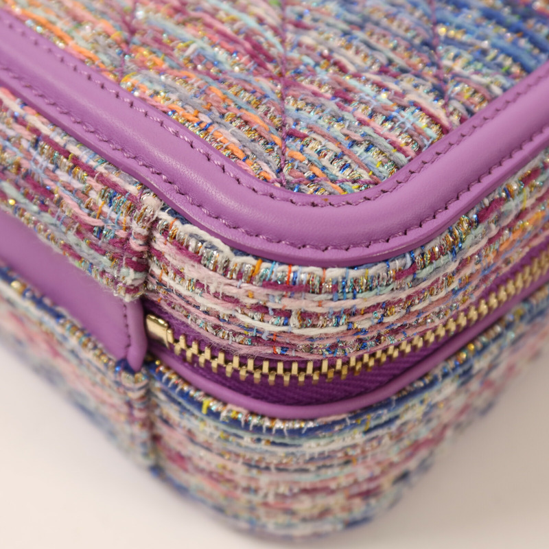 CHANEL Tweed Medium Vanity Case金扣鏈帶手挽肩背兩用袋-14