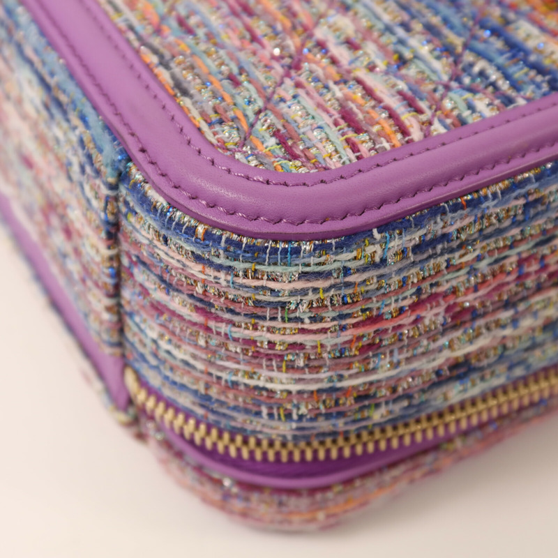 CHANEL Tweed Medium Vanity Case金扣鏈帶手挽肩背兩用袋-16