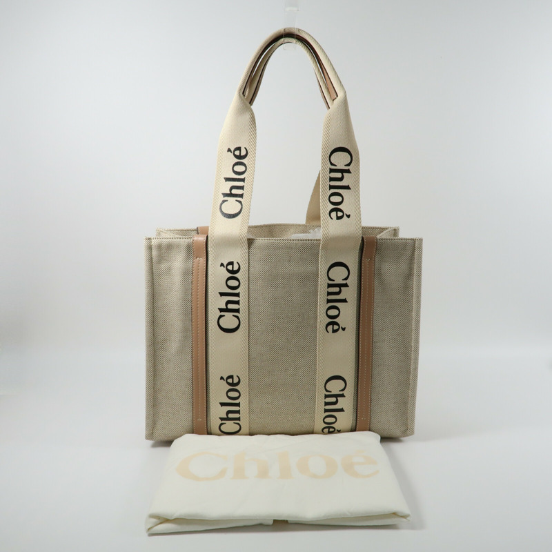 Chloe 帆布Woody Tote Bag手挽袋-8